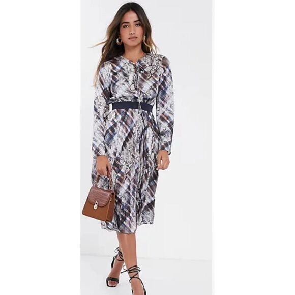 Ted Baker Lilis Quarts Print Midi Dress Size 1/ US 2/4 - Picture 1 of 8